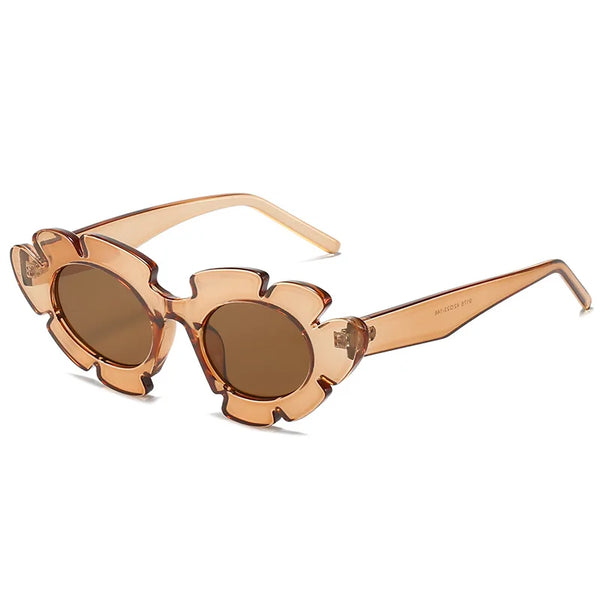 Enhance your style with these Flare Flower Eye Sunglasses. This halo flower silhouette enhances the delicate glamour of these italian styled sunglasses. Bringing playful charm. No compromise on style or function with these must-have sunglasses.