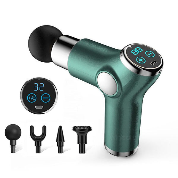 This Massage Gun instantly relieves sore deep tissue muscles quickly at home or on the go 32 speed touch screen instant fascial deep tissue relief compact ASB USB 