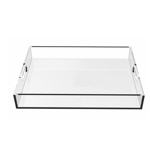 This Clear Rectangle Acrylic Serving Tray is a minimalist dream. Transparent, sleek and robust. This serving tray is made of 100% clear strong acrylic. For any occassion.