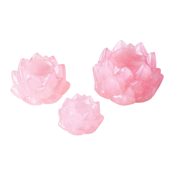 3 sizes pink quartz crystal lotus crystal ball holder