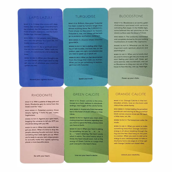 Box of 78 crystal cards to energise your life. Crystals Oracle Cards, your go-to card deck for divination, meditation and spiritual exploration. Daily reading.