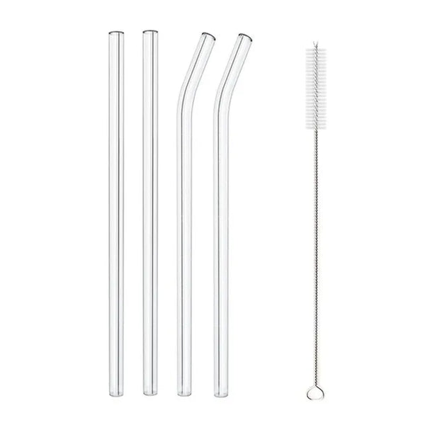 Glass Straw Eco Reusable Set is an eco-friendly choice. Glass straws of extra thick glass for durability. Dishwasher safe, designed to last.