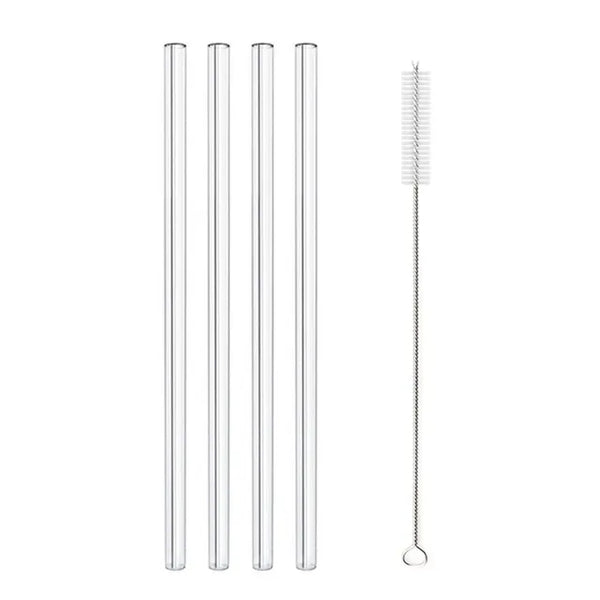 Glass Straw Eco Reusable Set is an eco-friendly choice. Glass straws of extra thick glass for durability. Dishwasher safe, designed to last.