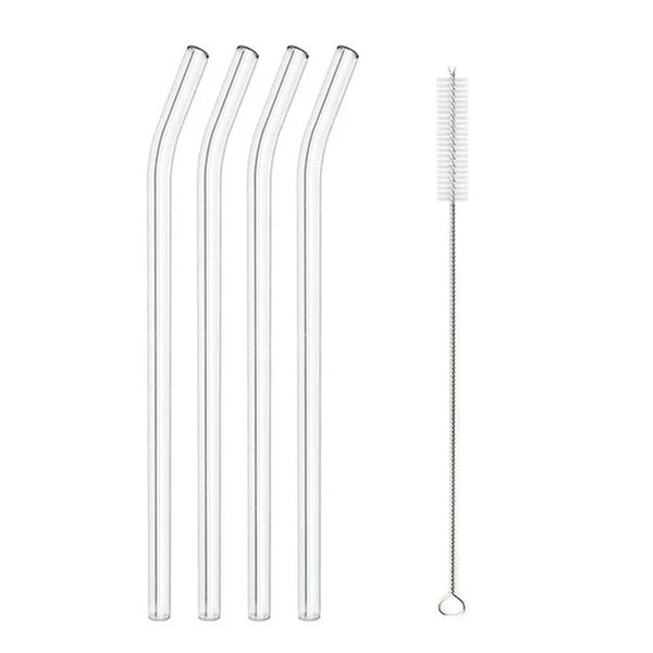 Glass Straw Eco Reusable Set is an eco-friendly choice. Glass straws of extra thick glass for durability. Dishwasher safe, designed to last.