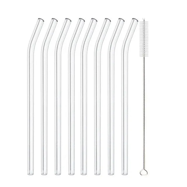 Glass Straw Eco Reusable Set is an eco-friendly choice. Glass straws of extra thick glass for durability. Dishwasher safe, designed to last.