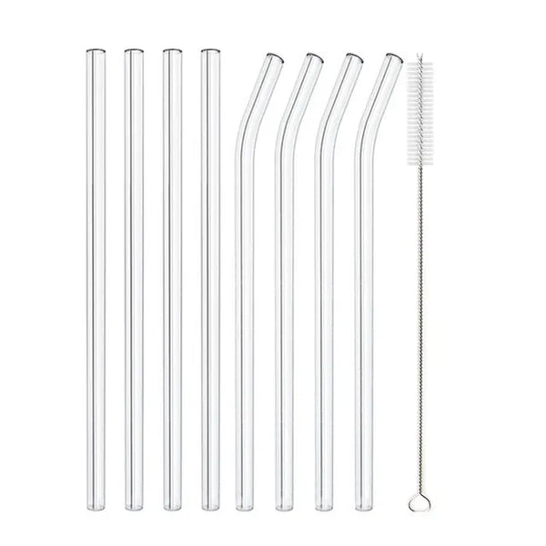 Glass Straw Eco Reusable Set is an eco-friendly choice. Glass straws of extra thick glass for durability. Dishwasher safe, designed to last.