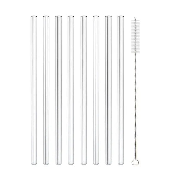 Glass Straw Eco Reusable Set is an eco-friendly choice. Glass straws of extra thick glass for durability. Dishwasher safe, designed to last.
