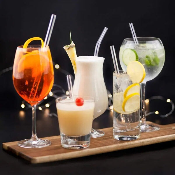 Glass Straw Eco Reusable Set is an eco-friendly choice. Glass straws of extra thick glass for durability. Dishwasher safe, designed to last.