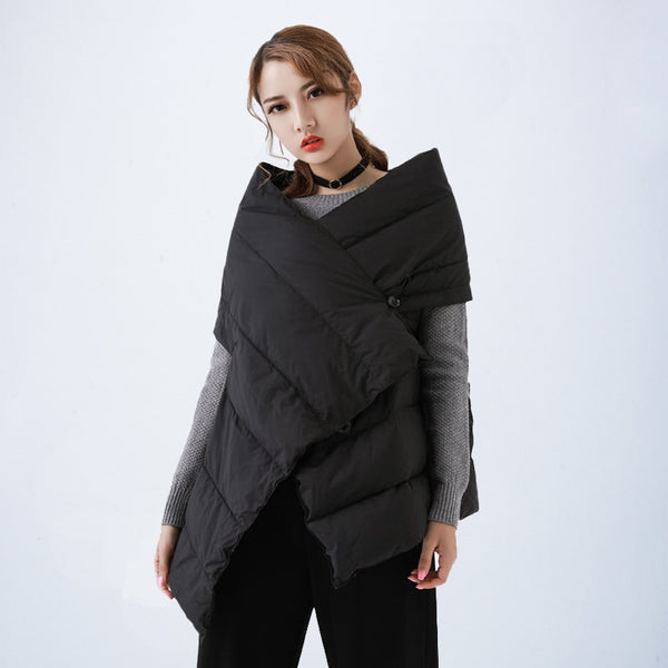Geometric V-shaped and neck vest One size in Black Cotton Polyester Autumn Winter Block Pattern Quilt Inner Polyester Spliced Plockets Button
