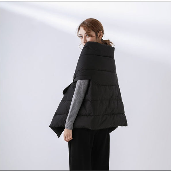 Geometric V-shaped and neck vest One size in Black Cotton Polyester Autumn Winter Block Pattern Quilt Inner Polyester Spliced Plockets Button