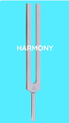 Healing tuning fork for sound therapy 128 Hz, Calm 396  Hz, Clarity 639 Hz, Harmony 432 Hz. Mini 4096 Hz. Promotes relaxation, circulation and restores balance and well being. 