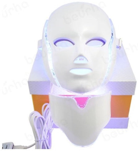 LED Light Therapy Face Mask is a 7 color led facial photon light therapy treatment for at home. Skin tightening and rejuvenation multi colored beauty treatment.