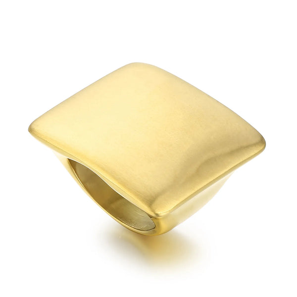 This Large Square Brushed Metal Ring adds a unique punk cocktail look. Its metal construction is strong and durable. The brushed finish gives it cool matte look. 