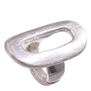 Light Large Silver and Gold Geometric Ring comes in a variety of shapes and designs. Crafted with titanium steel and a contemporary geometric design. One size.