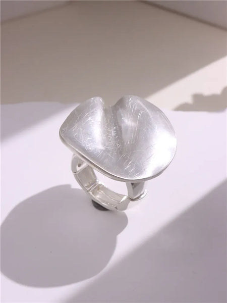 Light Large Silver and Gold Geometric Ring comes in a variety of shapes and designs. Crafted with titanium steel and a contemporary geometric design. One size.