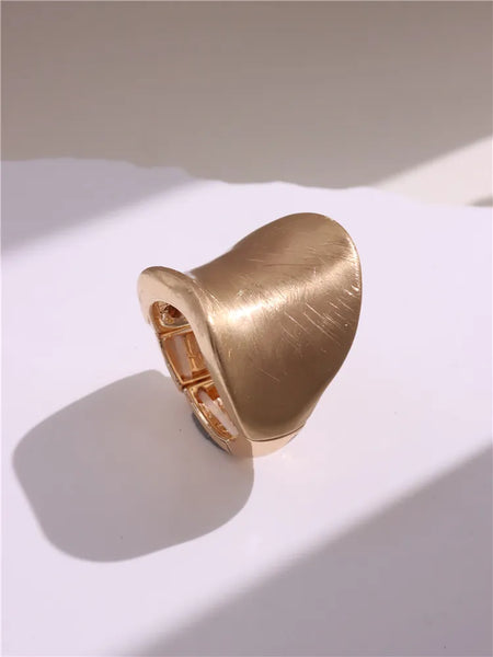 Light Large Silver and Gold Geometric Ring comes in a variety of shapes and designs. Crafted with titanium steel and a contemporary geometric design. One size.