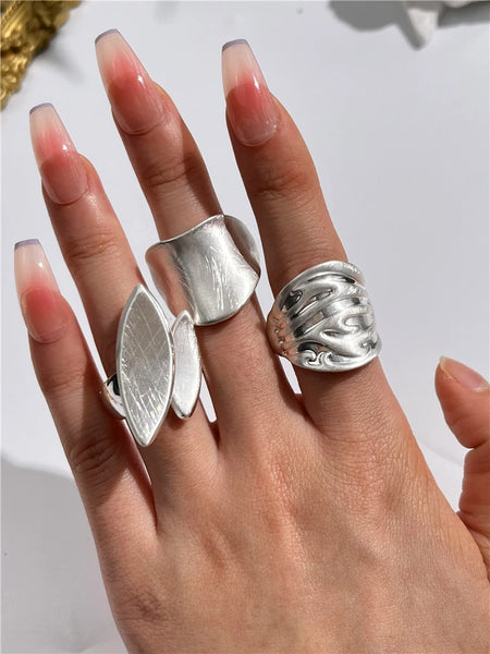 Light Large Silver and Gold Geometric Ring comes in a variety of shapes and designs. Crafted with titanium steel and a contemporary geometric design. One size.