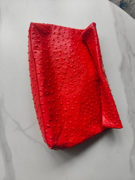 Stunning watermelon red,soft genuine leather folded envelope day clutch bag. A range of gorgeous colours including apple green, lilac, turquoise beige, tan and silver grey.