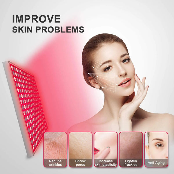 This Red LED Light Therapy Panel Square delivers therapeutic light wavelengths to promote circulation skin rejuvenation. LED lights  produce perfect skin care.