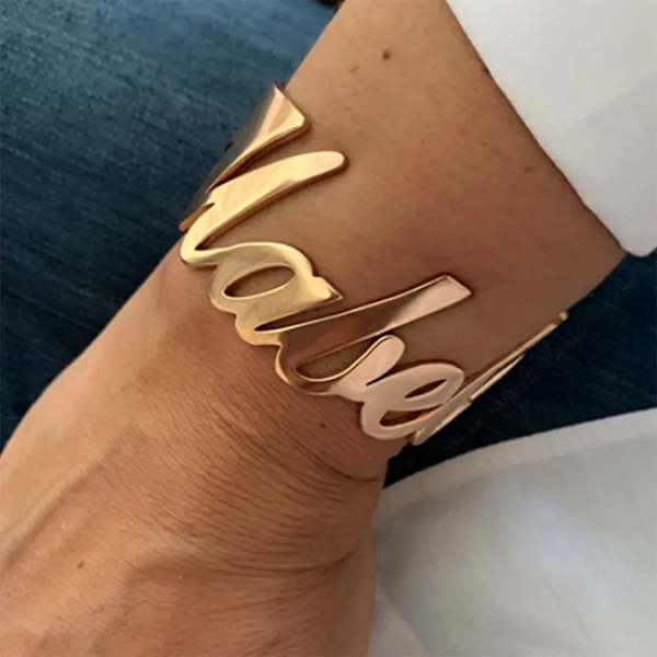 Personalized large custom Name Cuff Bangle is the perfect gift for you, friends or family. This beautiful bangle is great for any special person in your life. Silver, Gold, Rose Gold.