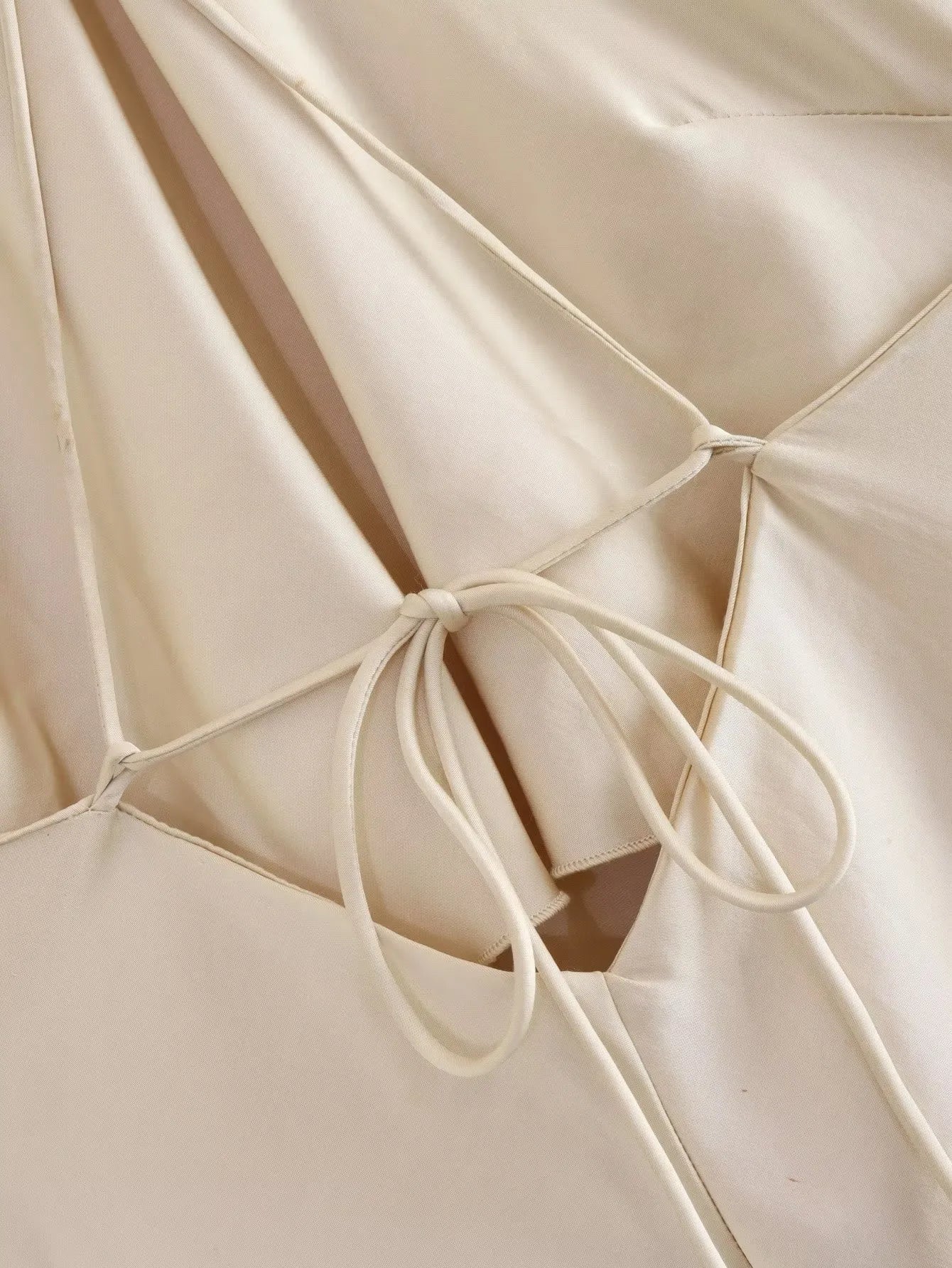 Zara Satin Beige Halter Dress – Source.At