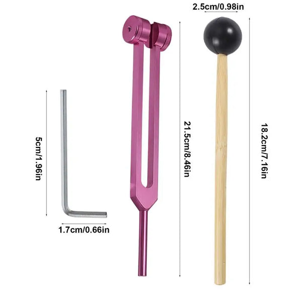 Healing tuning fork for sound therapy 128 Hz, Calm 396  Hz, Clarity 639 Hz, Harmony 432 Hz. Mini 4096 Hz. Promotes relaxation, circulation and restores balance and well being. 