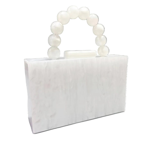 Rectangle Bead Clutch will fit your cards, make up and mobile phone. Easy to stand, store and clean. Beautiful, luxury evening and day purse. Fully Lined with single solid beaded handle. 