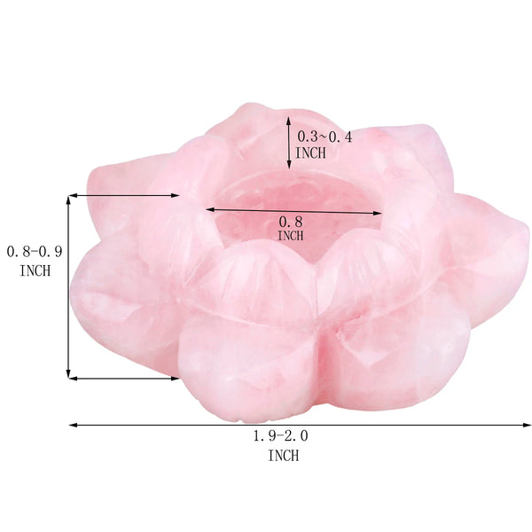 Crafted natural quartz crystal lotus flower shaped candle holder. Variety of colors. For meditation and interior decoration, home design.
