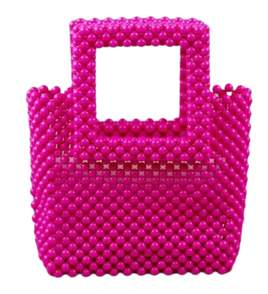 This stylish Emma Lime Green Beaded Tote is crafted with bright, lime green beads that come together to create a unique square shape. The beaded exterior is soft.