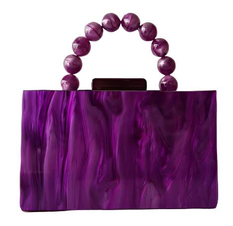 Rectangle Bead Clutch will fit your cards, make up and mobile phone. Easy to stand, store and clean. Beautiful, luxury evening and day purse. Fully Lined with single solid beaded handle. 