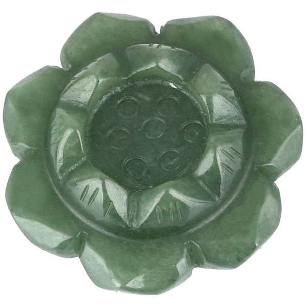 Crafted natural quartz crystal lotus flower shaped candle holder. Variety of colors. For meditation and interior decoration, home design. Green adventurine.