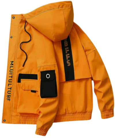 Nice & light, men's Zipper Light Jacket is a hooded, casual loose windbreaker.