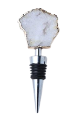 Agate Crystal Wine Bottle Stopper Each of the crystals is uniquely formed, thanks to the natural differences in the crystals used. They make a great choice in gift, but you’re sure to want to collect them all. Length 10-12cm, 50g Zinc Alloy Stopper, Silica Gel Seal