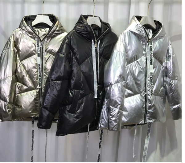 Silver Bullet Down Cropped A-line Puffer Jacket