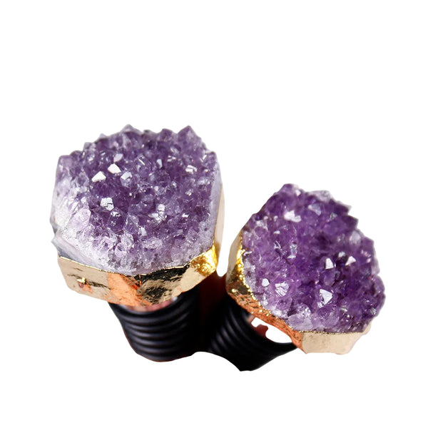 Each Amethyst Crystal Wine Stopper is unique and includes a stunning amethyst quartz crystal. Amethyst is said to be a master crystal of transformation. 