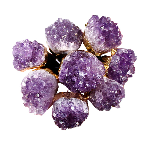 Each Amethyst Crystal Wine Stopper is unique and includes a stunning amethyst quartz crystal. Amethyst is said to be a master crystal of transformation. 