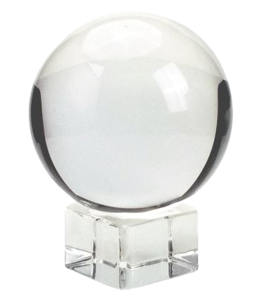 Beautiful Clear Crystal Ball comes in a range of sizes. Channel pure energy, luck, fortune and health. Comes with stand.