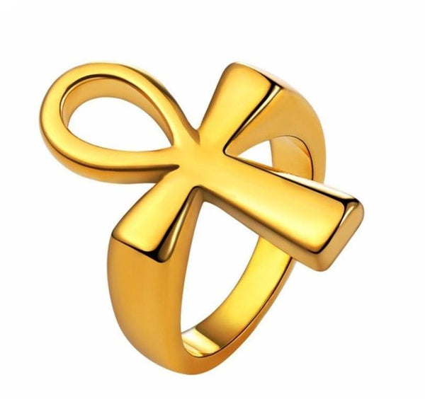 This classic Egyptian Ankh Ring is crafted with premium plated metals for durability. The ankh has a cross shape but with an oval loop in place of an upper bar. Also, a symbol of femininity and power.