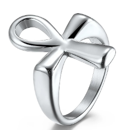 Egyptian Ankh Ring crafted in premium plated metal, symbolising femininity, power and eternal life with a timeless ancient Egyptian design.