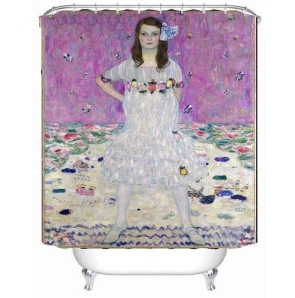 Gustav Klimt Girl in White Shower Curtain