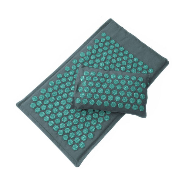 natural lotus acupressure mat and pillow turqoise