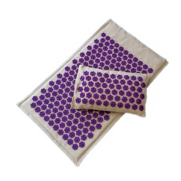 natural lotus acupressure mat and pillow purple