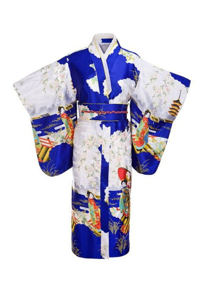 Wrap yourself in this beautiful traditional Japanese Yukata Kimono, with three quarter length sleeves, in satin one size, sleepwear robe beachwear leisurewear