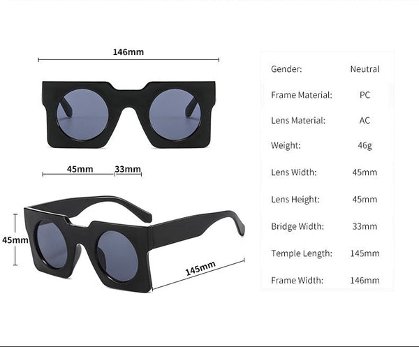 Pluto Square Sunglasses. Very retro, Italian 50s. Surreal and sassy.  You want to  get your hands on these boxy, looking glasses.