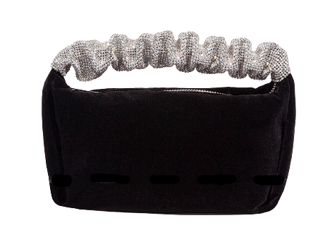 This sophisticated Rhinestone & Velvet Clutch is sure to be a showstopper. The clutch has a sparkling rhinestone-encrusted handle and a plush velvet lining for added luxury. 