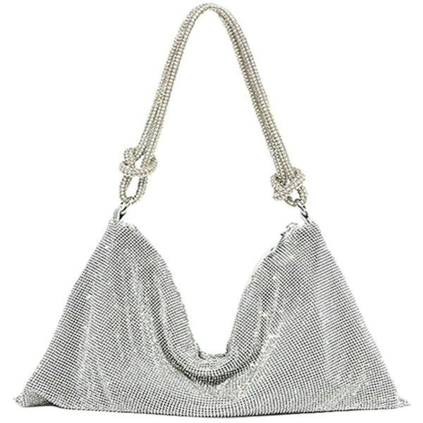 Beautiful silver sequin mesh evening purse