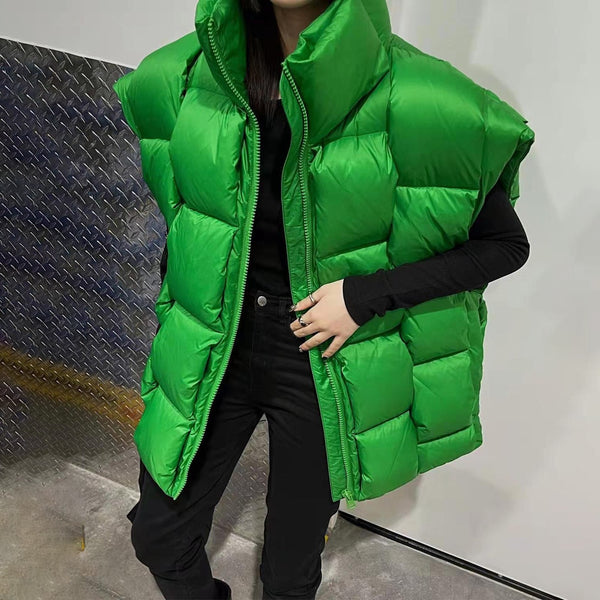 Gorgeous oversized warm duck down, for -20 degrees, this best seller is a must for Winter. Abstract oversized design. It's a real streetwear show stopper. Jade, Beige, Black, Royal & Electric Blue
