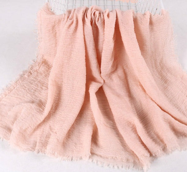 Soft Cotton Sarong in soft crinkle muslin cotton For summer, beach, vacation. Also use as shawl, wrap. Long or short, in 13 beautiful blends of colours