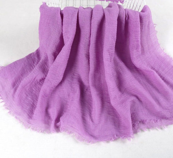 Soft Cotton Sarong in soft crinkle muslin cotton For summer, beach, vacation. Also use as shawl, wrap. Long or short, in 13 beautiful blends of colours