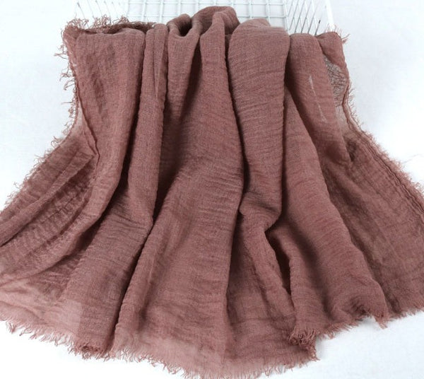Soft Cotton Sarong in soft crinkle muslin cotton For summer, beach, vacation. Also use as shawl, wrap. Long or short, in 13 beautiful blends of colours 